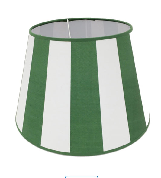 Medium green striped lampshade