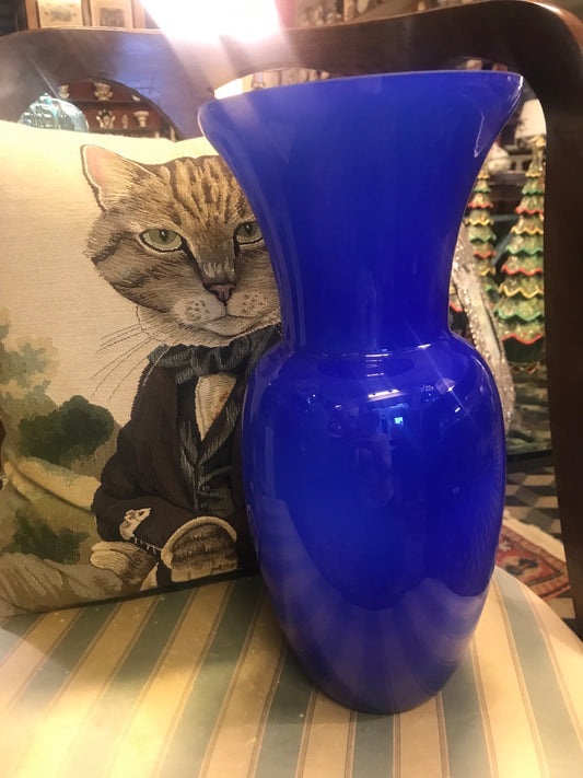 Vase bleu Murano 35 cm