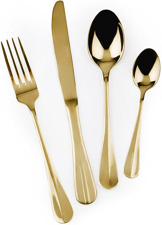 Set of 24 gold cutlery