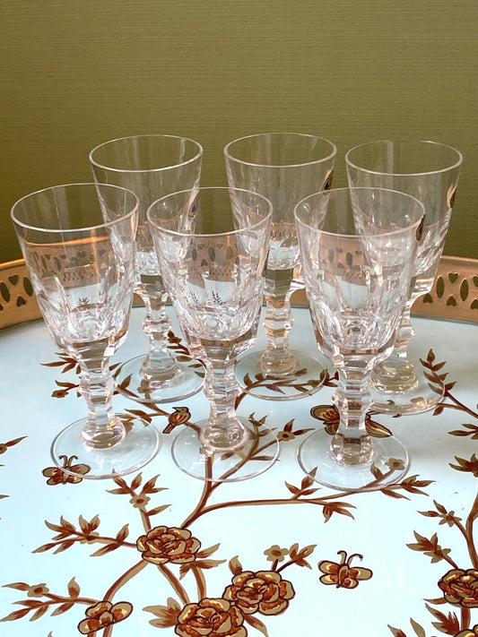 Set of 6 crystal liqueur glasses