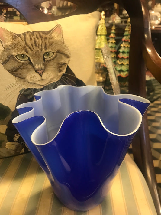 Vase bleu Murano 24 cm