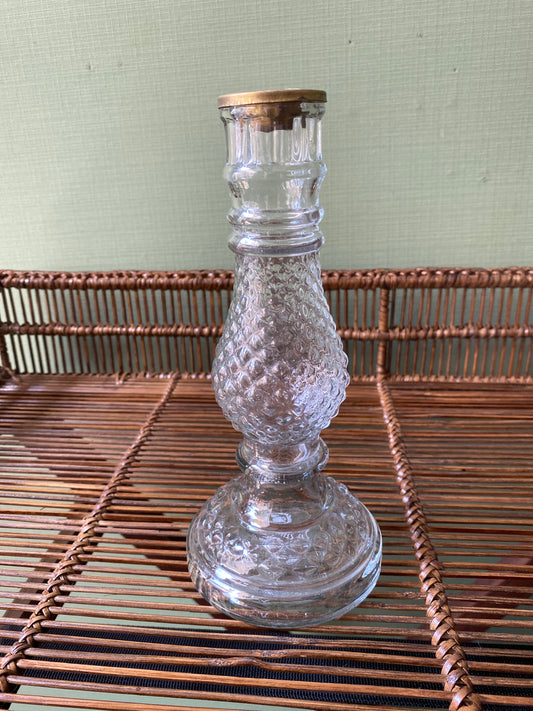 Transparent glass candlestick