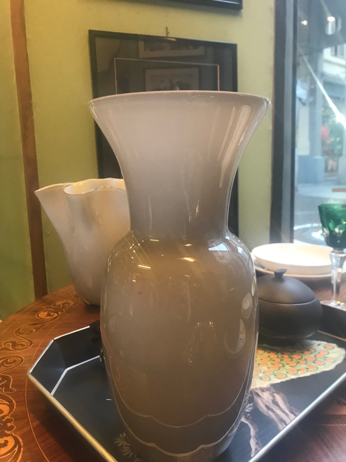 Murano vase h31cm taupe colour