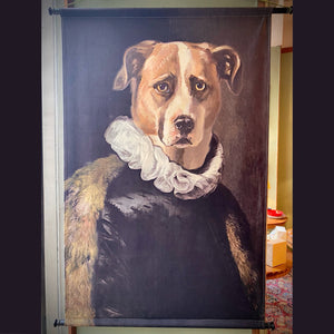 Panneau mural chien en velours