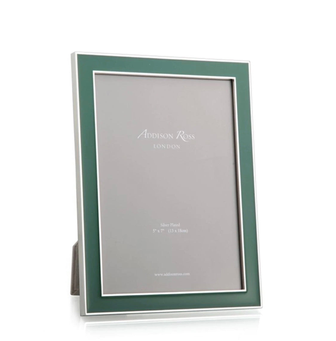 Portafoto smaltato  verde felce 10 x 15 bordo argento