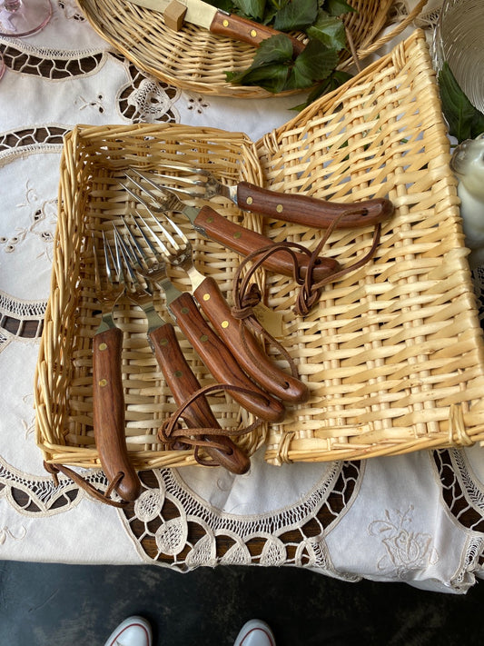 Set of 6 forks with basket Claude Dozorme Laguiole