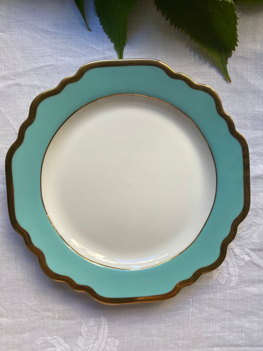 Set of 6 aquamarine fruit plates