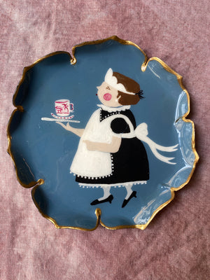 Assiette à pain bleu clair sur commande