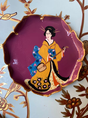 Assiette à pain Geisha réalisée sur commande