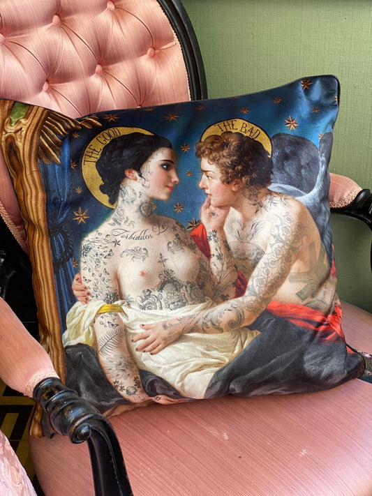 Coussin en velours L' un contrà l'être