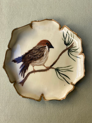 Assiette à pain oiseau réalisée sur commande