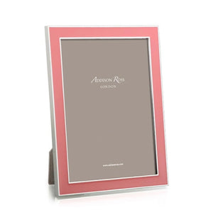 Coral pink enamelled photo frame 13 x 18 steel edge