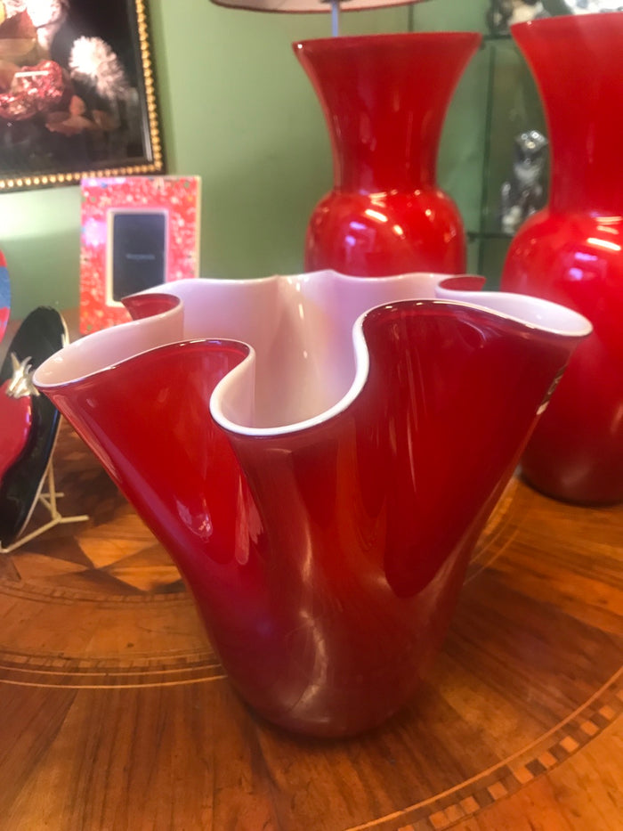 Vaso Murano  cm 24 rosso