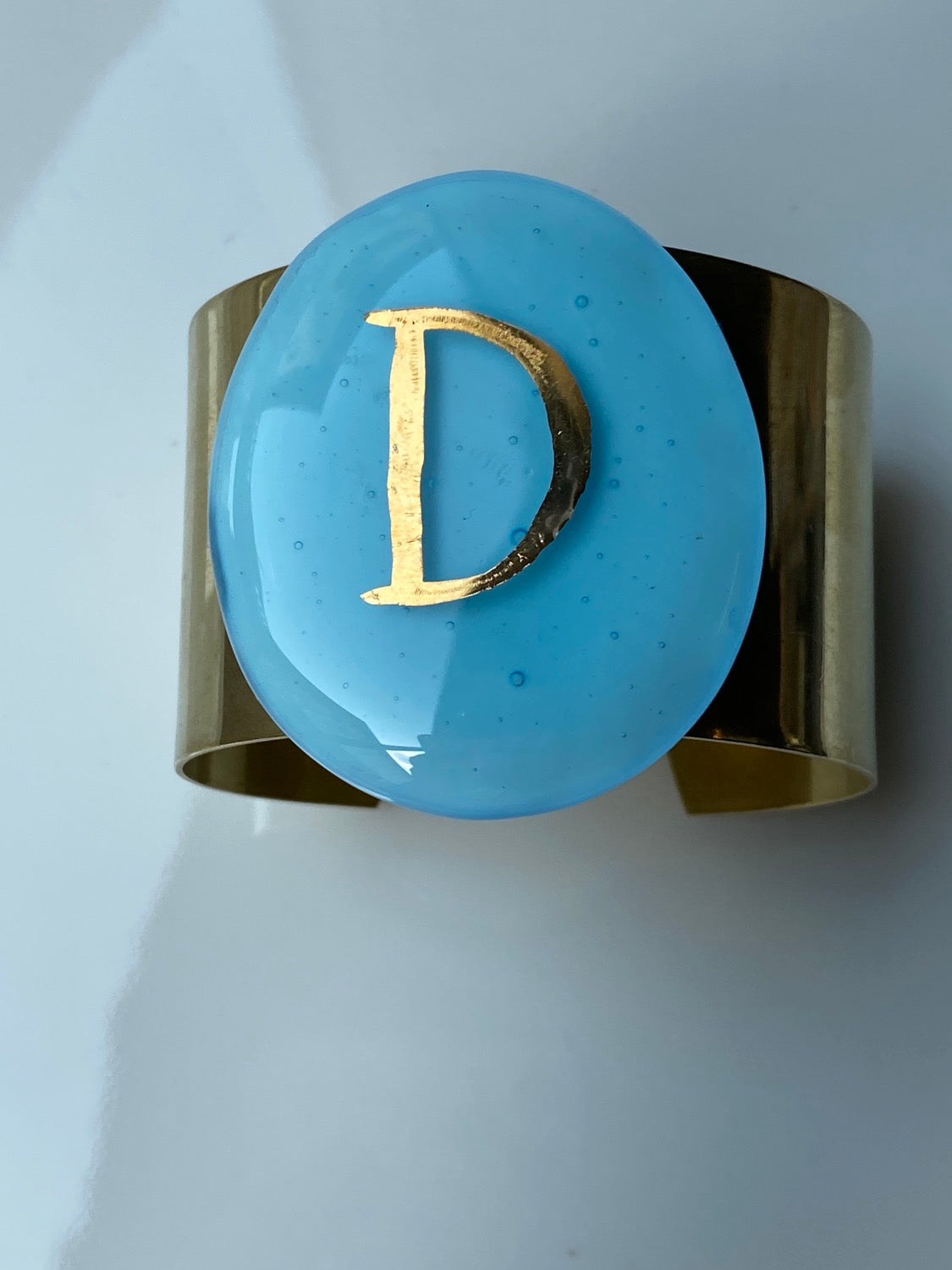 Bracelet made of light blue fused glass D Daniela Poletti can be ordered