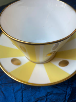 Bernardaud Lipari jaune tea cup and saucer