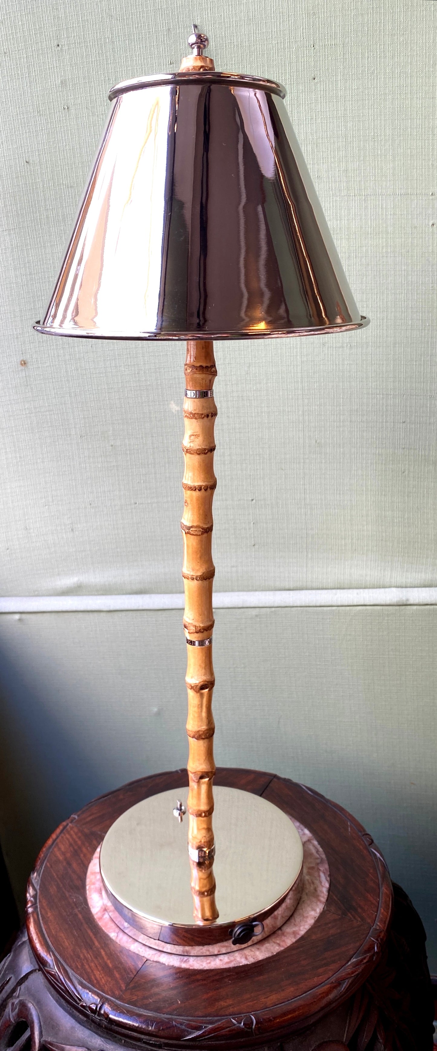 Lampada ricaricabile da tavolo senza fili bambù cm 55