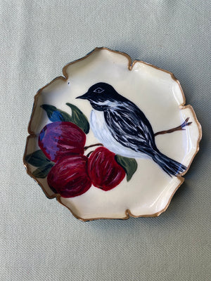 Assiette à pain oiseau réalisée sur commande