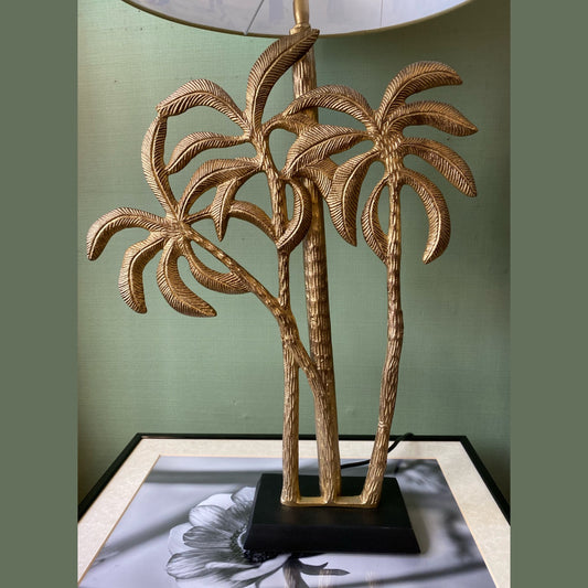 Base lampada in ottone con palme