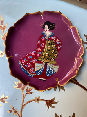 Assiette à pain Geisha réalisée sur commande