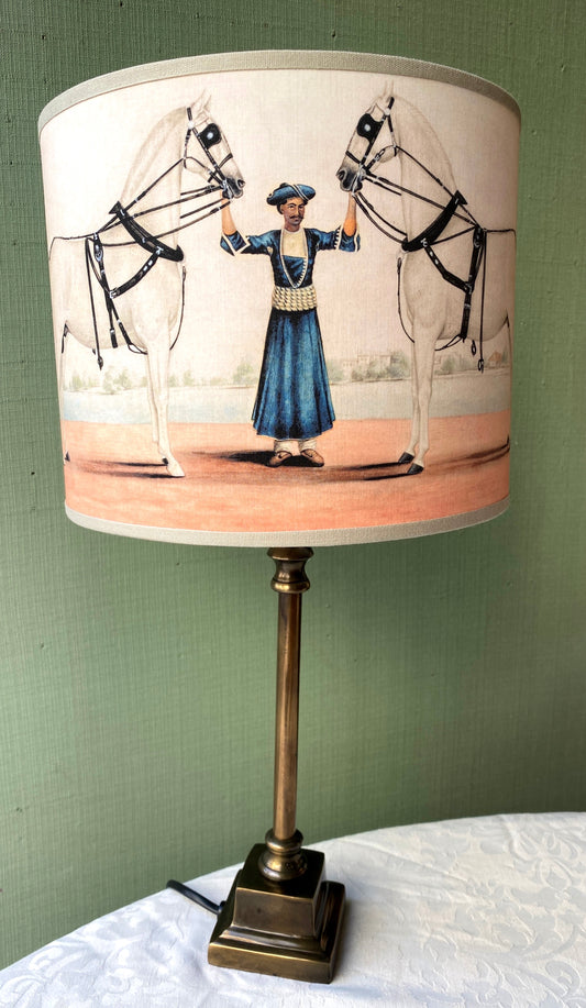 Lampe de chevet en laiton bruni avec ventilateur 25 cm