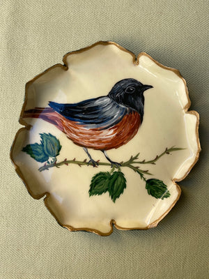 Assiette à pain oiseau réalisée sur commande