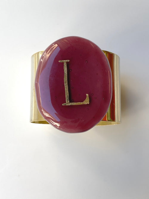 Bracciale  prugna in vetro fuso di Murano L Daniela Poletti ordinabile