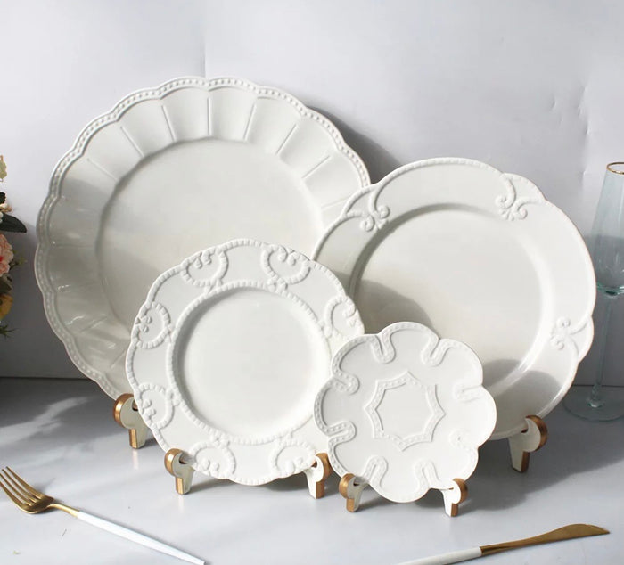 Embroidery dinner plate