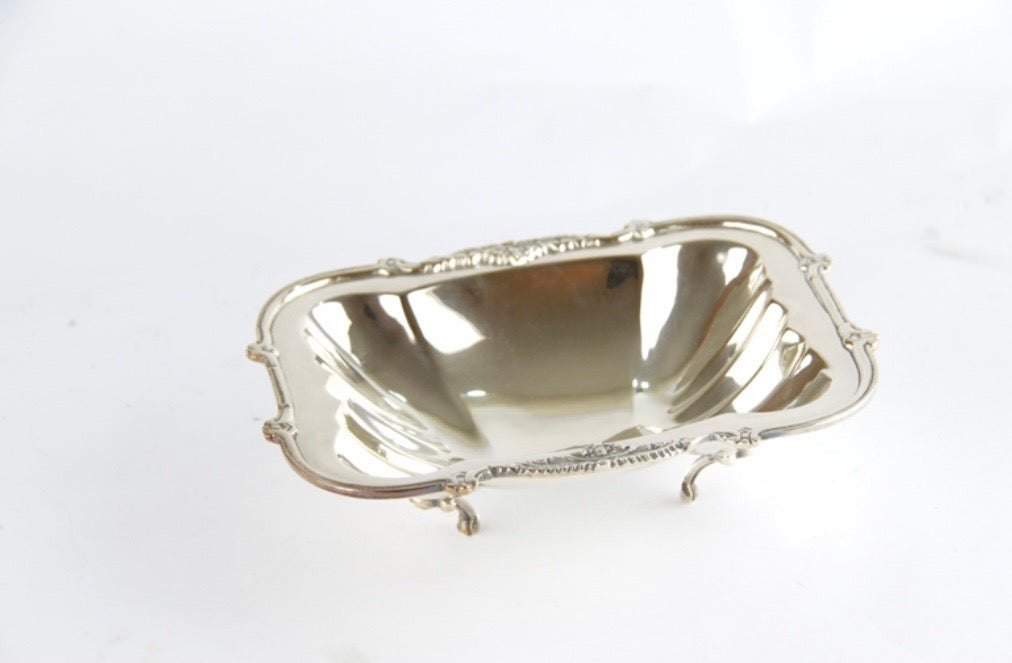 Rectangular English Sheffield centerpiece with feet