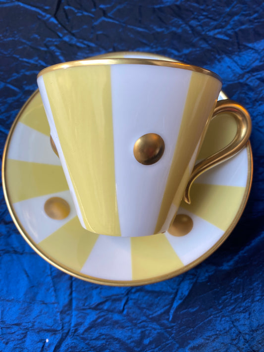 Bernardaud Lipari jaune tea cup and saucer