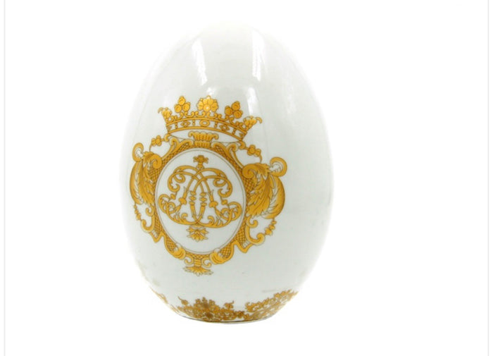Uovo grande  bianco e oro
