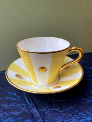 Bernardaud Lipari jaune tea cup and saucer