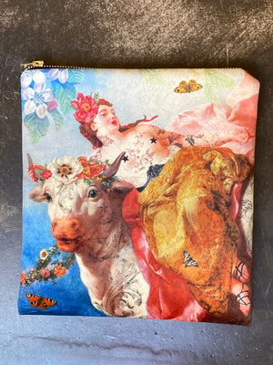 La vache velvet cosmetic bag