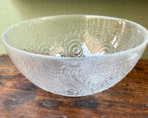 Set of six embroidered fruit salad bowls
