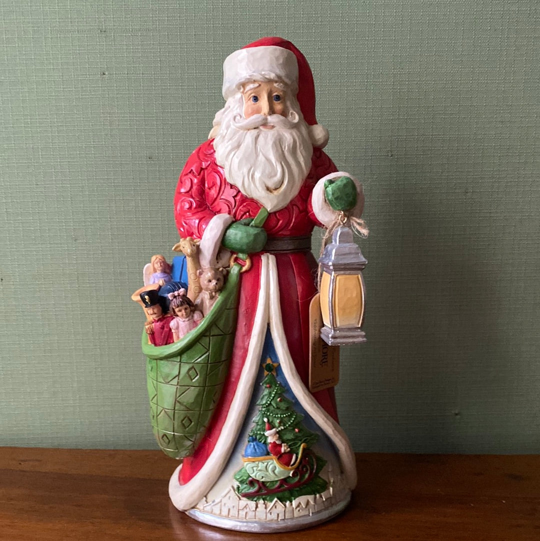 Babbo Natale Jim Shore con lanterna e regali