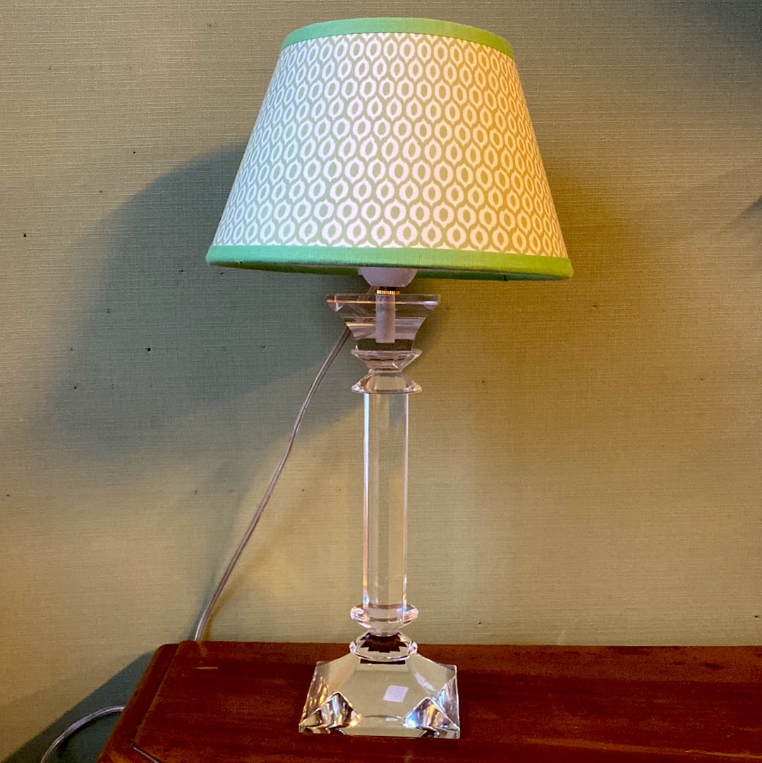 Lampada in cristallo con paralume Ikat
