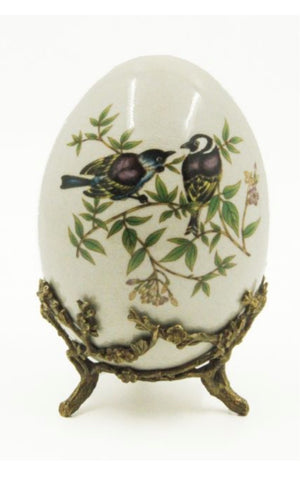 Oeuf aux oiseaux aux pieds en bronze