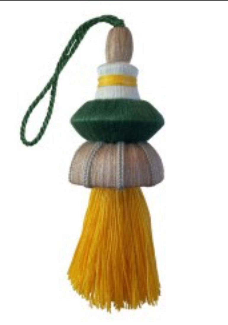 La yellow and green furniture tassel